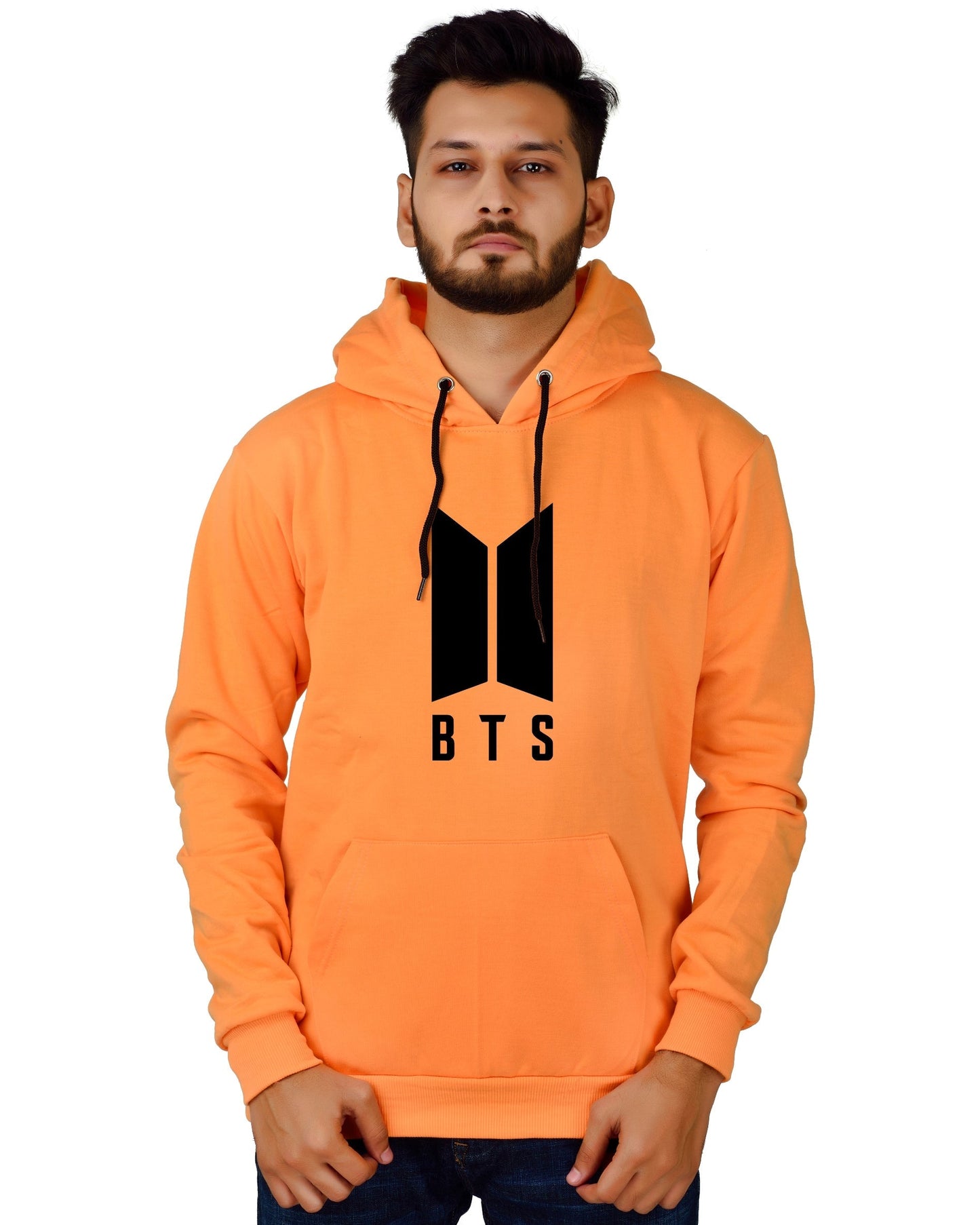 Men's Regular Fit BTS Printed Cotton Hoodie