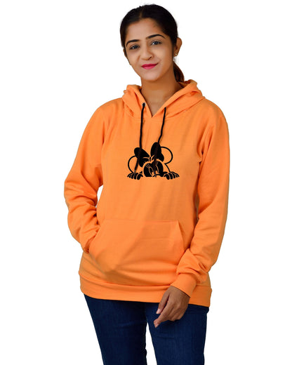 Women,s Regular Fit MINI Printed Cotton Hoodie