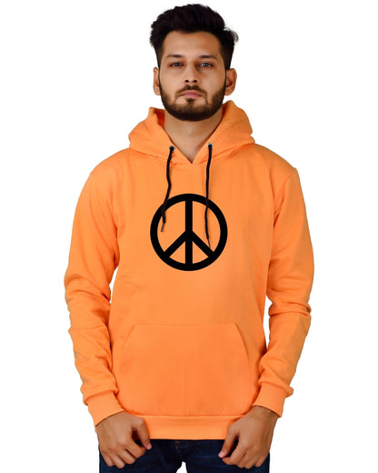 Men's Regular Fit Peace Printed Cotton Hoodie