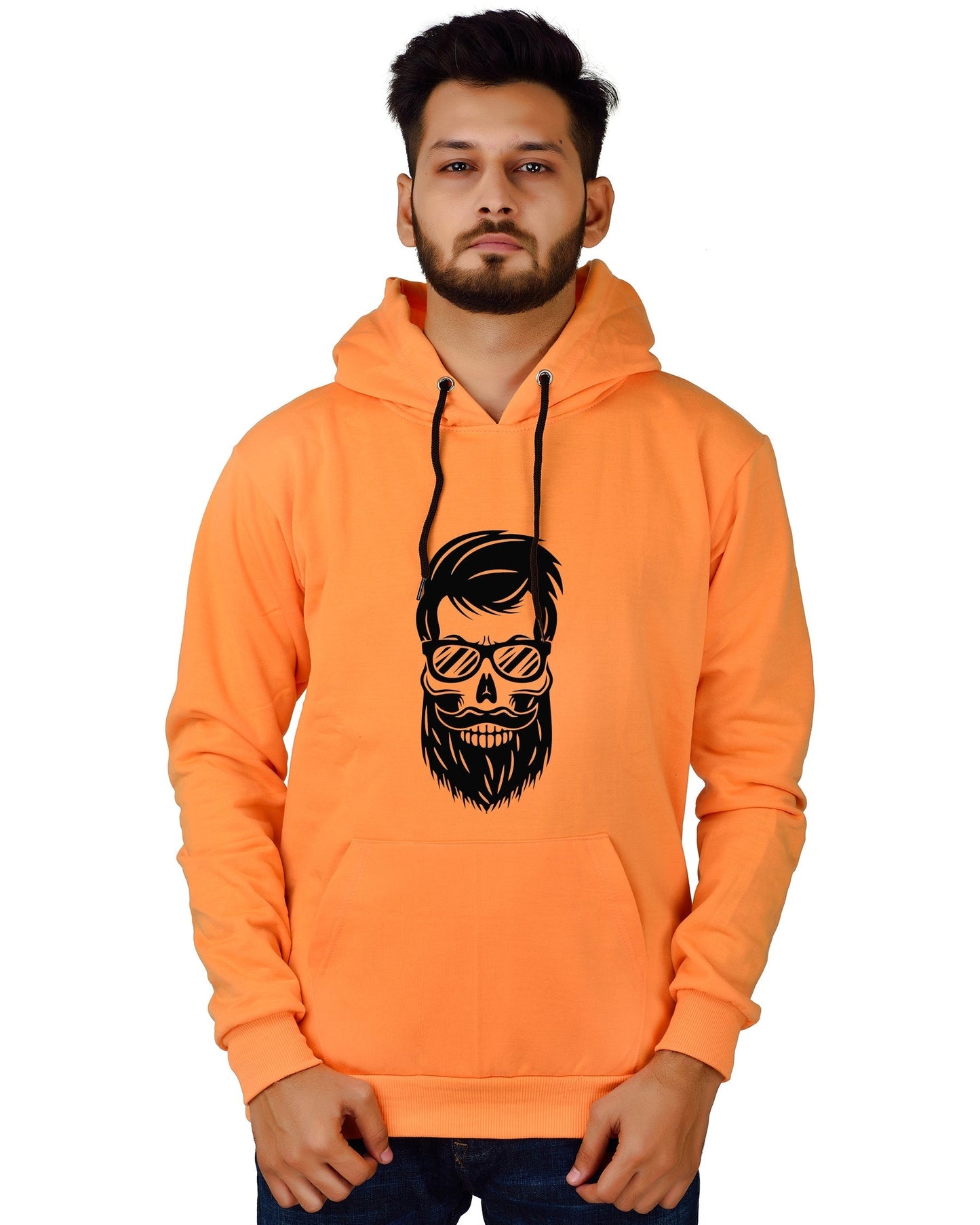 Men's Regular Fit Beard Man Printed Cotton Hoodie