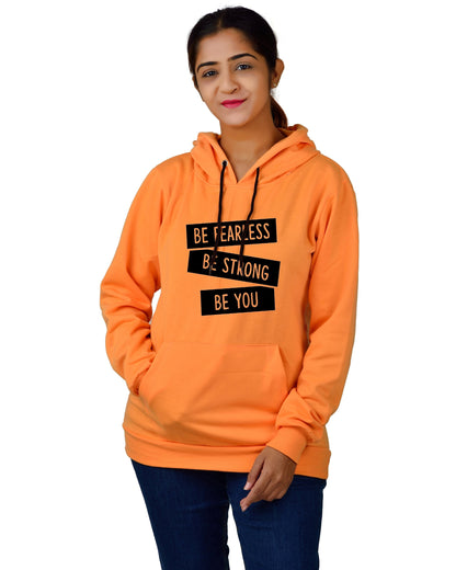 Women,s Regular Fit BSBY Printed Cotton Hoodie