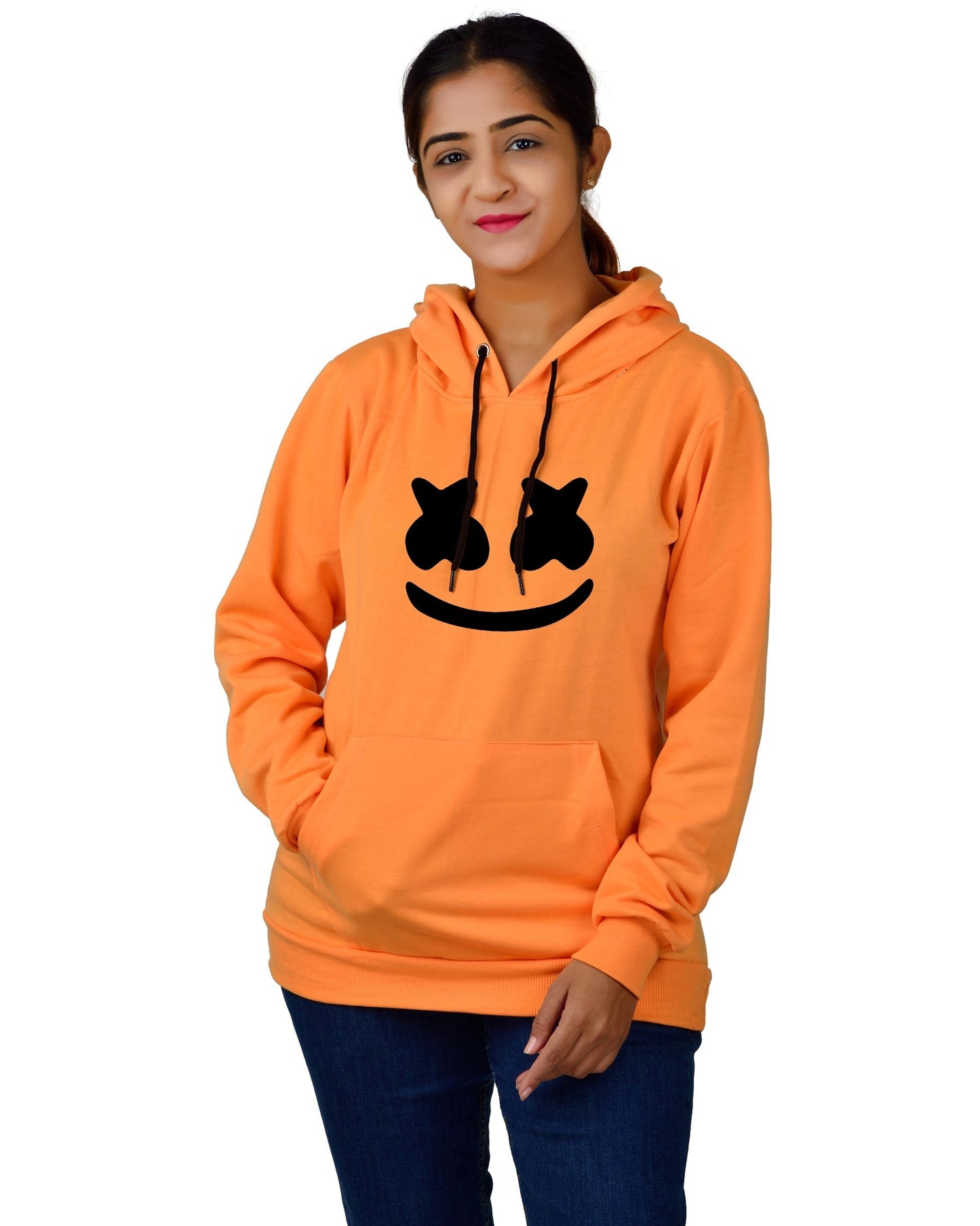 Women,s Regular Fit marchmelo Printed Cotton Hoodie