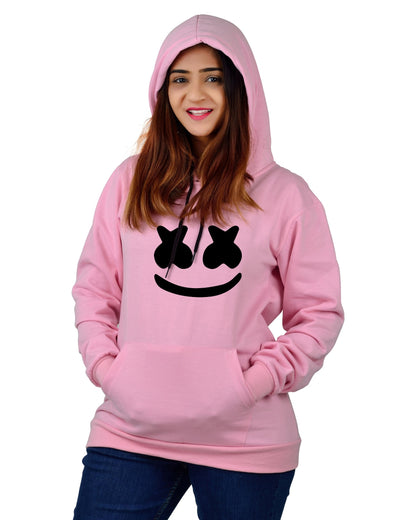 Women,s Regular Fit marchmelo Printed Cotton Hoodie