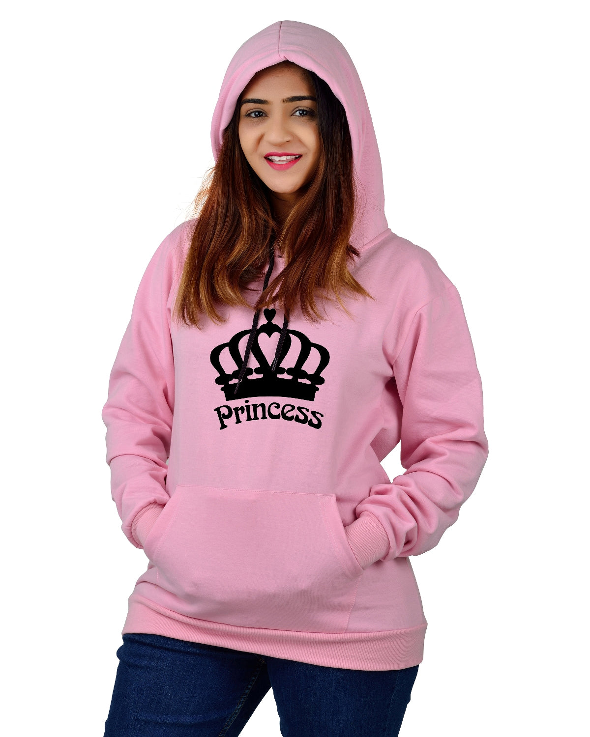 Women,s Regular Fit Princess Printed Cotton Hoodie