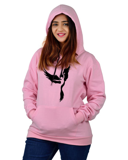 Women,s Regular Fit Dancing Girl Printed Cotton Hoodie