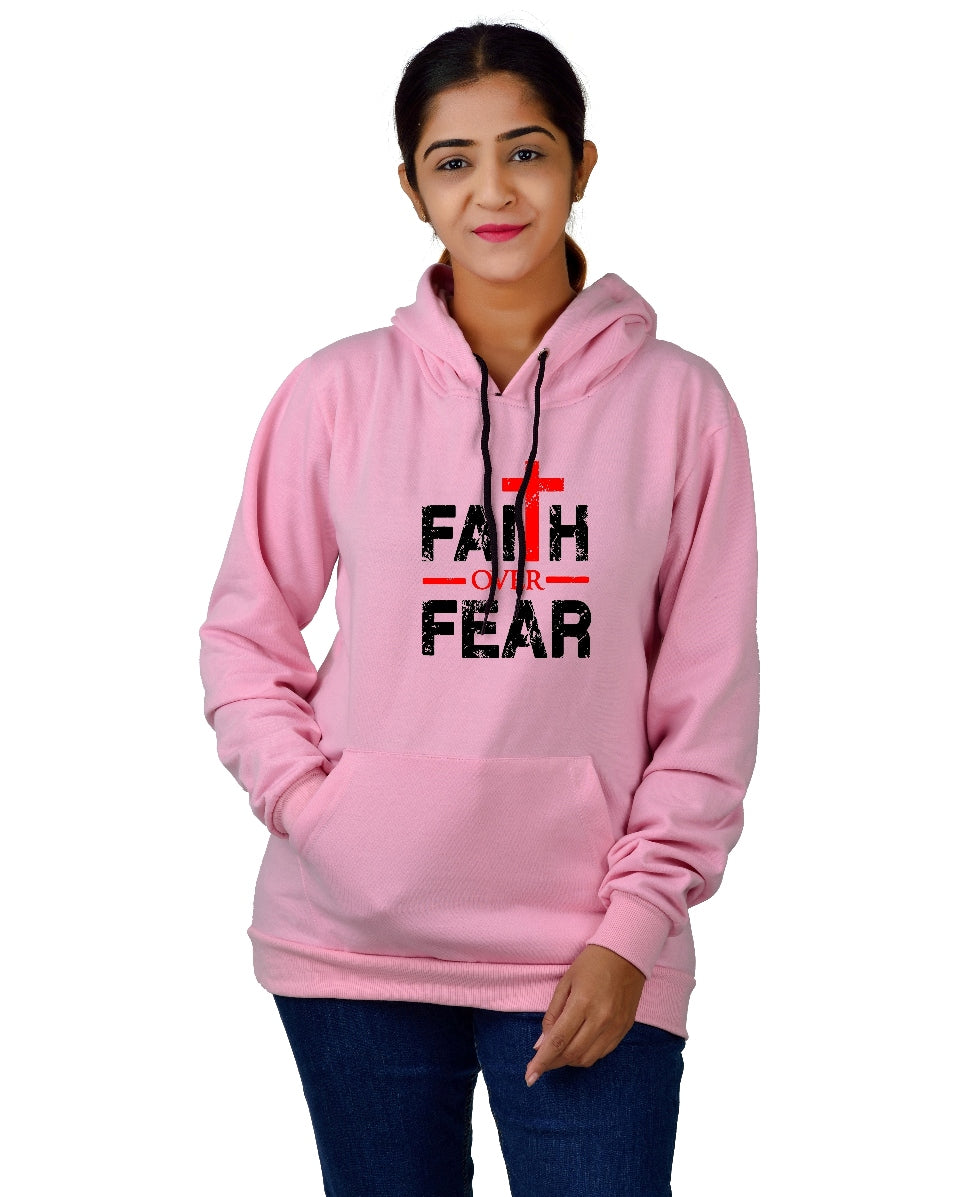 Women,s Regular Fit FOF Printed Cotton Hoodie