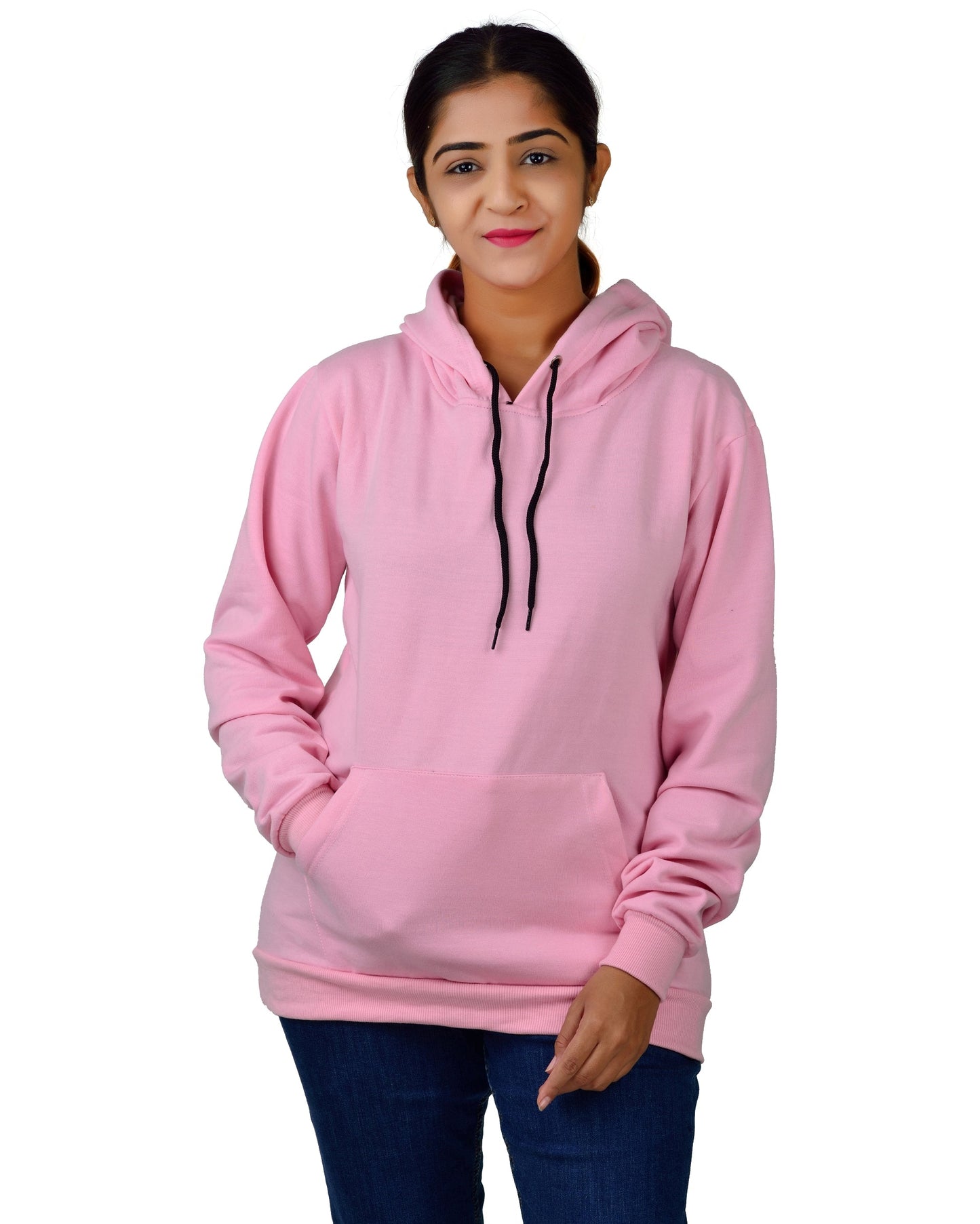 Unisex Regular Fit Plain W Printed Cotton Hoodie | Tshirt Factory India
