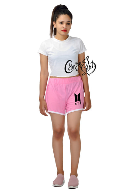 Womens or Girls Cotton BTS Short