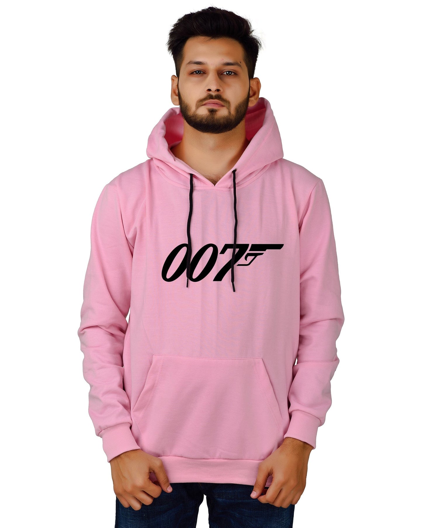 Men's Regular Fit 007 Printed Cotton Hoodie