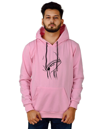 Men's Regular Fit Hidden Face Printed Cotton Hoodie