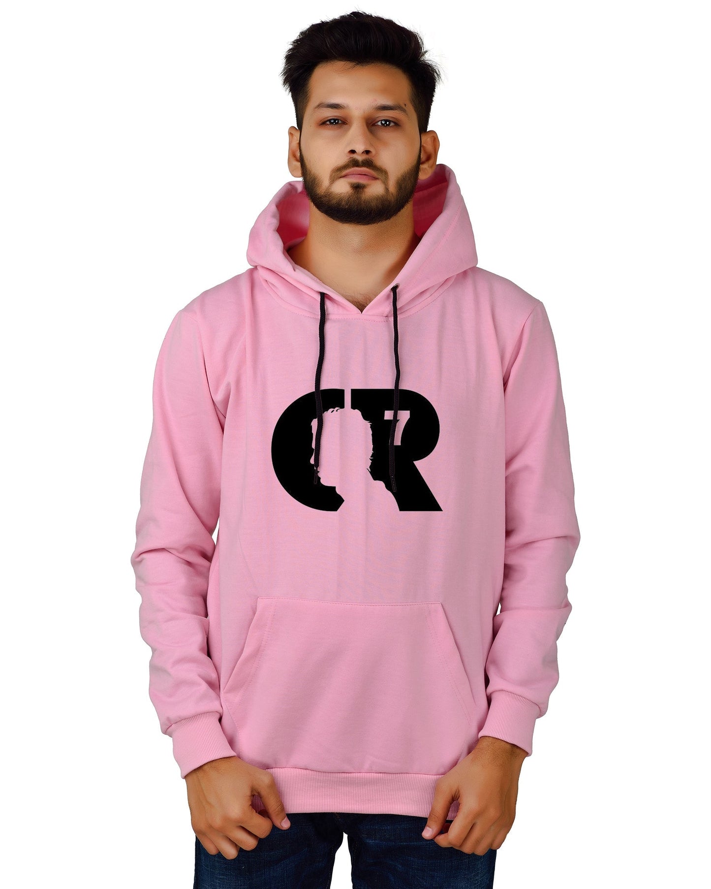 Men's Regular Fit CR7 Printed Cotton Hoodie