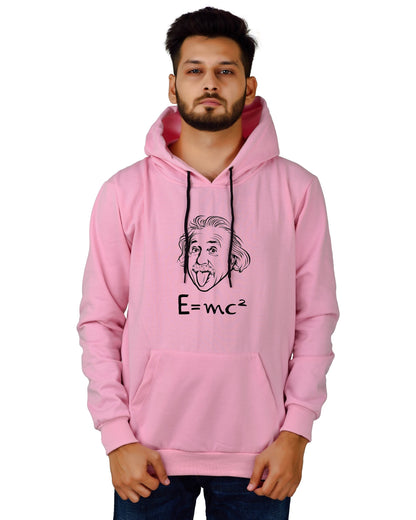 Men's Regular Fit E=MC2 Printed Cotton Hoodie
