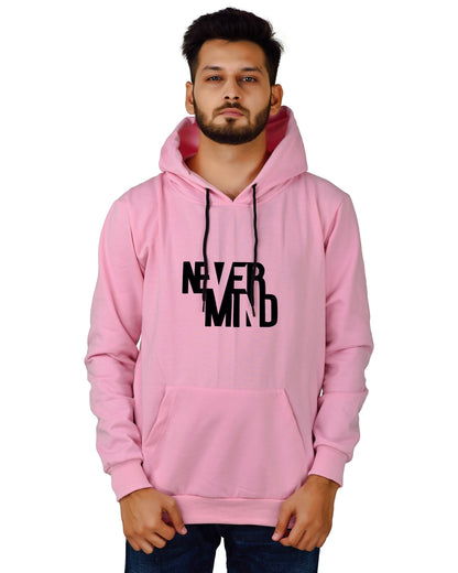 Men's Regular Fit Never Mind Printed Cotton Hoodie