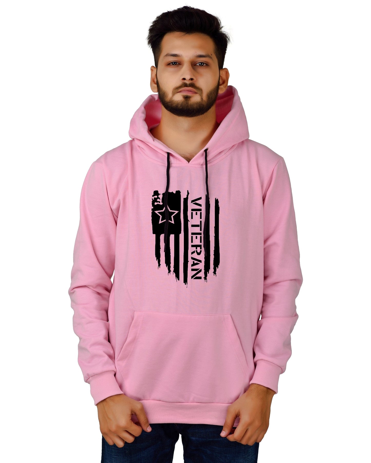 Men's Regular Fit VeteranPrinted Cotton Hoodie