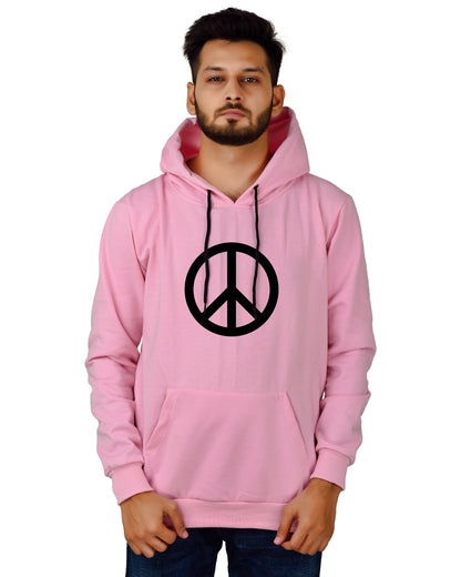 Men's Regular Fit Peace Printed Cotton Hoodie