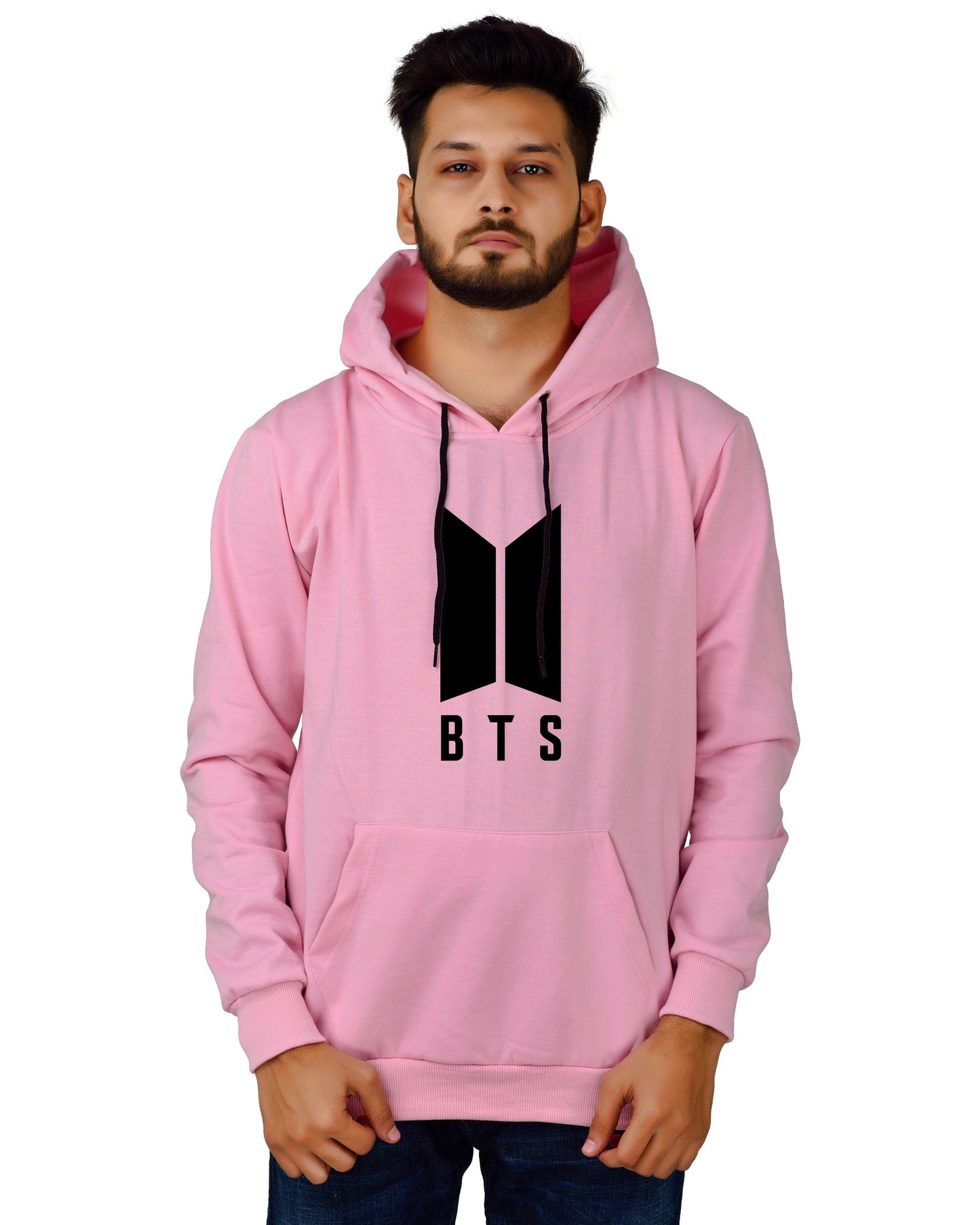 Men's Regular Fit BTS Printed Cotton Hoodie