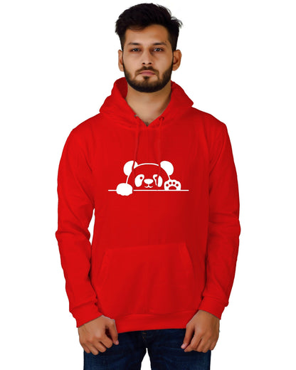 Men's Regular Fit Panda Printed Cotton Hoodie