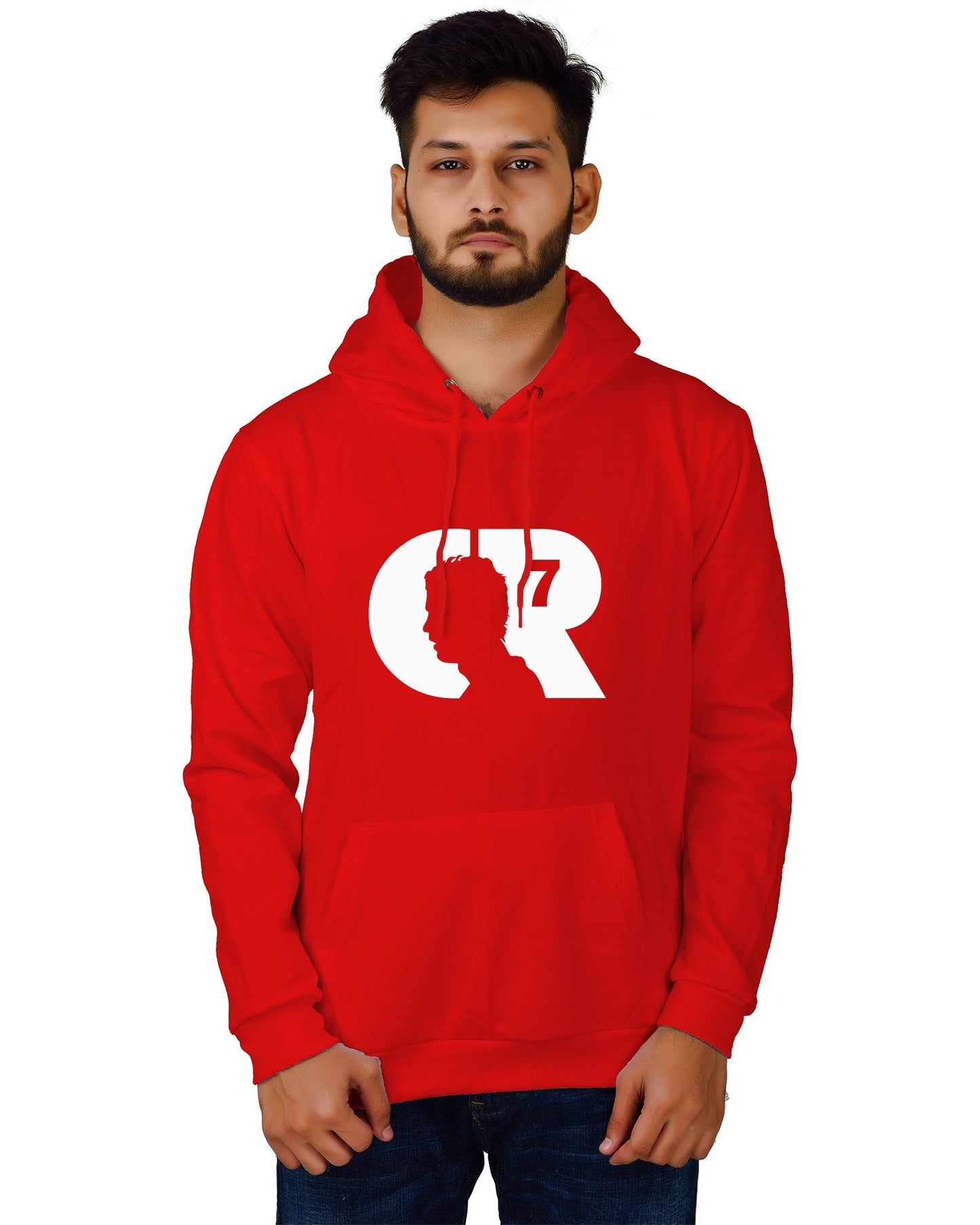 Men's Regular Fit CR7 Printed Cotton Hoodie