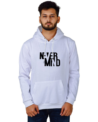 Men's Regular Fit Never Mind Printed Cotton Hoodie