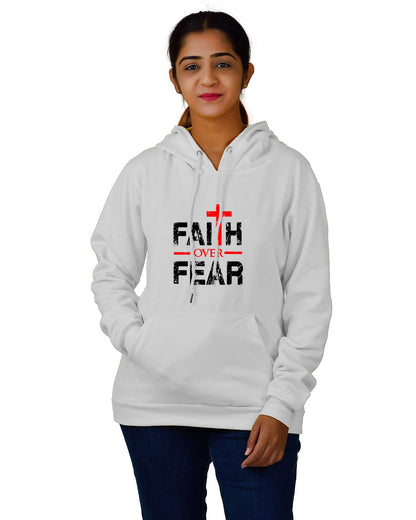 Women,s Regular Fit FOF Printed Cotton Hoodie