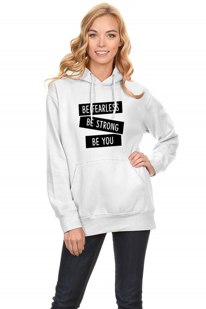 Women,s Regular Fit BSBY Printed Cotton Hoodie