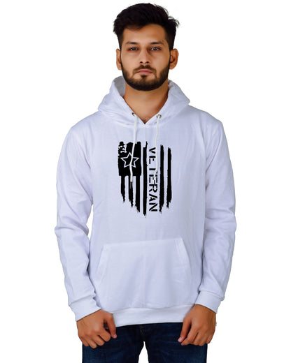 Men's Regular Fit VeteranPrinted Cotton Hoodie