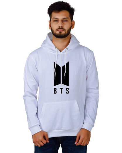 Men's Regular Fit BTS Printed Cotton Hoodie