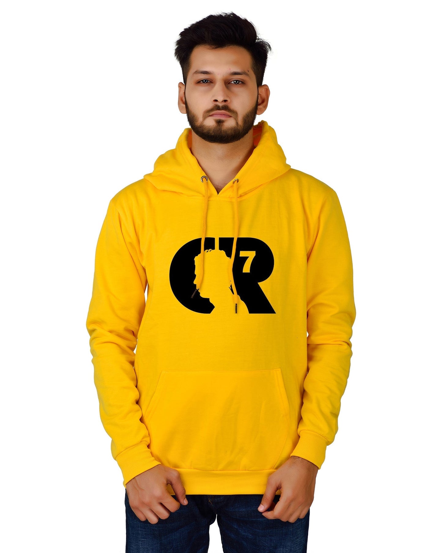 Men's Regular Fit CR7 Printed Cotton Hoodie