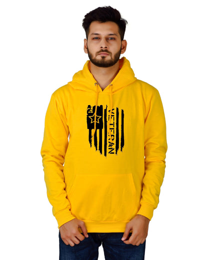 Men's Regular Fit VeteranPrinted Cotton Hoodie
