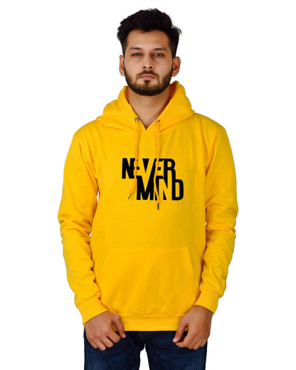 Men's Regular Fit Never Mind Printed Cotton Hoodie