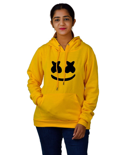 Women,s Regular Fit marchmelo Printed Cotton Hoodie