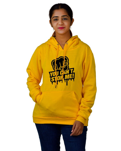 Women,s Regular Fit YCSM Printed Cotton Hoodie