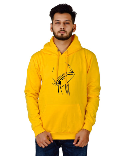 Men's Regular Fit Hidden Face Printed Cotton Hoodie
