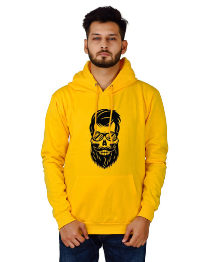 Men's Regular Fit Beard Man Printed Cotton Hoodie