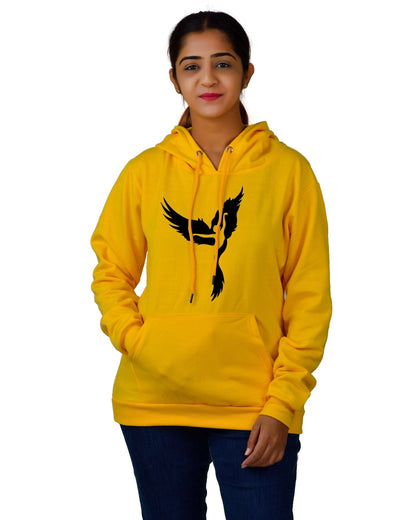 Women,s Regular Fit Dancing Girl Printed Cotton Hoodie